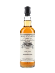 Springbank 1996 15 Year Old Special Reserve Cask 477 Private Cask Bottling 70cl / 46%