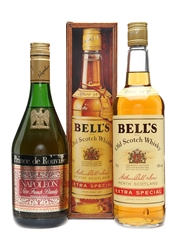 Prince De Rouville Brandy & Bell's Blended Scotch Bottled 1980s 68cl & 75cl