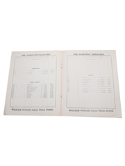 William Foulds List Of Old Scotch Whiskies, February 1893 Wholesale Price List 