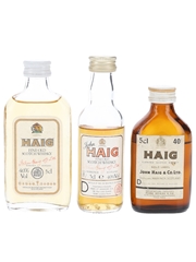 Haig Fine Old & Gold Label Bottled 1970s & 1980s 3 x 5cl / 40%