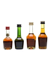 Courvoisier, Hennessy & Martell 3 Star & VSOP Bottled 1970s-1980s 4 x 3cl-5cl / 40%