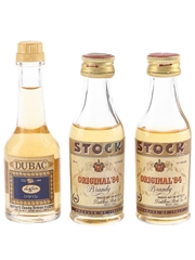 Stock 84 & Landy Freres Dubac Bottled 1970s 3 x 3cl-4cl / 40%