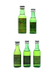 Pernod Fils Bottled 1970s-1980s 5 x 2cl-5cl