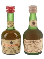 Courvoisier Napoleon & 3 Star Luxe Bottled 1970s 2 x 3cl / 40%