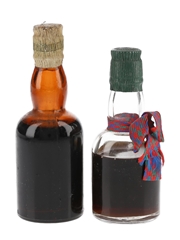 Lamb & Watt And Ross's Brand Cherry Whisky Bottled 1950s-1960s 2 x 5cl