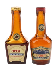 Marie Brizard Apry & Triple Sec Bottled 1950s 2 x 5cl