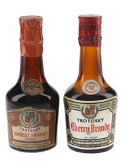 Trotosky Apricot & Cherry Brandy Bottled 1960s 2 x 5cl