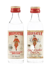 Beefeater London Distilled Dry Gin Bottled 1970s 2 x 4.7cl / 40%
