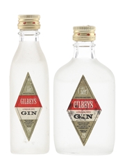 Gilbey's London Dry Gin Bottled 1960s 2 x 5cl / 40%