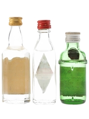 Booth's, Gilbey's & Tanqueray Gin Bottled 1970s 3 x 5cl