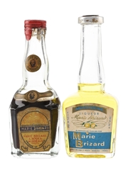 Marie Brizard Cherry & Mandarine Bottled 1950s-1960s 2 x 5cl