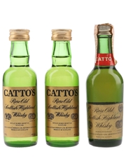 Catto's Rare Old Bottled 1970s & 1980s 3 x 4.58cl-5cl / 43%