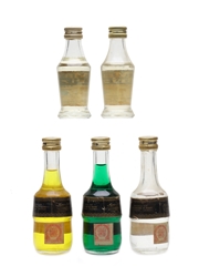 Marie Brizard Liqueurs Bottled 1960s 5 x 3cl-5cl