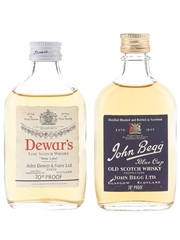 Dewar's White Label & John Begg Blue Cap Bottled 1970s 2 x 5cl / 40%
