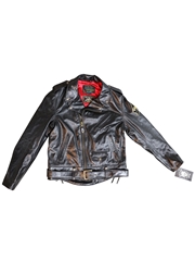 Sailor Jerry Leather Jacket Schott - Genuine Cowhide Leather Large