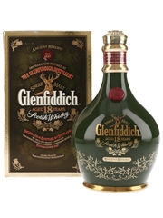 Glenfiddich 18 Year Old Ancient Reserve Bottled 1990s - Green Spode Decanter 70cl / 43%