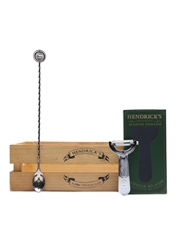 Hendrick's Home Bar Kit Cucumber Crate, Mighty Razor Zester, Spinning Eye Bar Spoon 