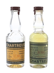Chartreuse Green & Yellow Bottled 1950s-1960s 2 x 3cl