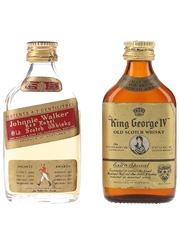 Johnnie Walker Red Label & King George IV Bottled 1960s 2 x 4.7cl-5cl
