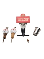 Assorted Johnnie Walker Memorabilia Bar Optic, Cup, Pin Badge & Pourer 