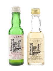 Grayson 8 & 12 Year Old Pure Island Malt Bottled 1970s 2 x 4.7cl / 43%
