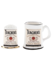 Teacher's Highland Cream Tiny Ceramic Cup & Thimble  2.5cm & 3cm Tall