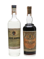 Anice Doppio & Liquore Curacao D'Olanda Fratelli Branca Bottled 1960-70s 2 x 100cl / 37%