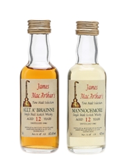 Mannochmore 1980 & Allt-A-Bhainne 1980 12 Years Old James MacArthur's 2 x 5cl