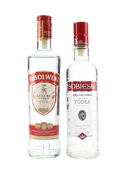 Polmos & Sobieski Vodka Bottled 2000s 2 x 50cl / 40%
