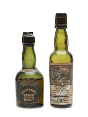 Berry Bros Black Barrel 8 Year Old & St James's Blended Scotch Bottled 1950s 2 x 5cl