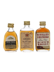 Glenvannon Old, Highland Shepherd Fine Old & Ailsa Craig Scotch Whisky Bottled 1970s 3 x 6cl