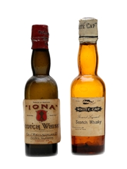 Iona Scotch Whisky & White Cap Grand Liqueur Whisky Bottled 1960s 2 x 5cl