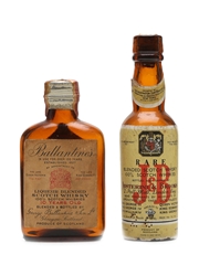 Ballantine's 10 Year Old & J & B Rare Bottled 1910s & 1930s 2 x 5cl