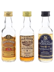 Glenordie, Old Elgin & Royal Lochnagar Bottled 1980s-1990s 3 x 5cl / 40%