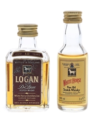 Logan & White Horse Bottled 1970s & 1980s 3cl & 5cl