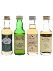 Assorted Blended Whisky Burns Heritage, Chequers, Langs & Price Connsort 4 x 5cl / 40%