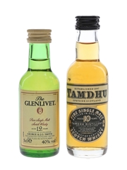 Glenlivet 12 Year Old & Tamdhu 10 Year Old Bottled 1990s 2 x 5cl / 40%