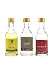 Chatel Creme de Bananes, Coconut, Maraschino Liqueurs  3 x 4cl