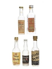 Assorted Blended Scotch Whisky Bottled 1970s 2 x 3cl & 3 x 5cl