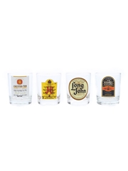 Assorted Shot Glasses Bushmills, Jameson, J & B, Long John 