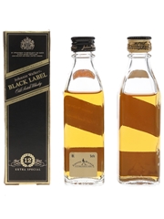 Johnnie Walker Black Label Bottled 1980s 2 x 5cl / 40%