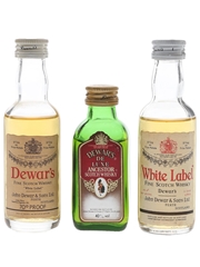 Dewar's De Luxe & White Label Bottled 1970s & 1980s 3 x 4.6cl-5cl