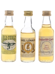 George Strachan Auld Curlers, Gael Lonac & Kindrochit Castle Bottled 1980s 3 x 5cl / 40%
