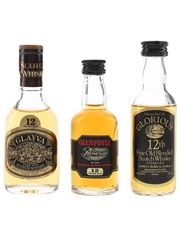Glayva, Glenfoyle & Glorious 12 Year Old Bottled 1970s 3 x 4cl-5cl