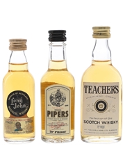 Hundred Pipers, Long John & Teacher's Bottled 1970s 3 x 5cl / 40%
