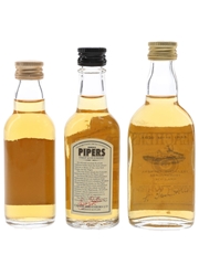 Hundred Pipers, Long John & Teacher's Bottled 1970s 3 x 5cl / 40%