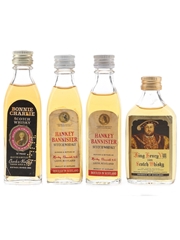 Bonnie Charlie, Hankey Bannister & King Henry VIII Bottled 1970s 4 x 5cl / 40%