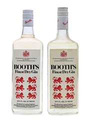 Booth's Dry Gin Bottled  1970s 2 x 75cl
