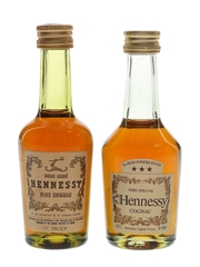 Hennessy 3 Star & Bras Arme Bottled 1970s 2 x 5cl / 40%