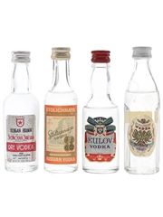 Kulov, Moryoskoff, Stolichnaya & Zolotaja Zvezda Bottled 1970s 4 x 4.5cl-5cl